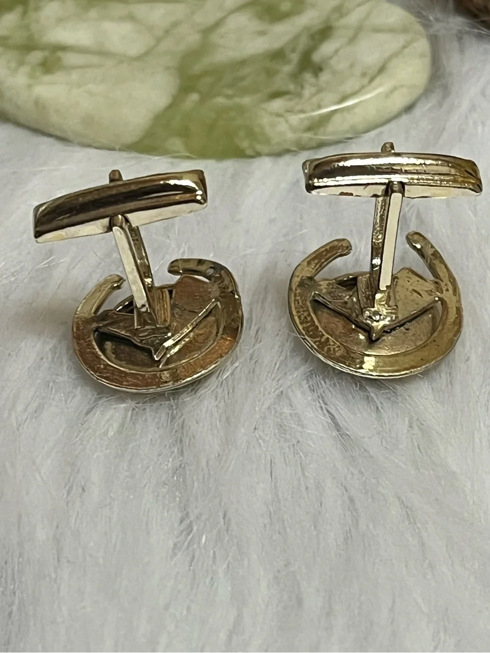 Vintage Glass Horse Cuff Links